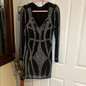 Elegant Black and Silver Women's Dress